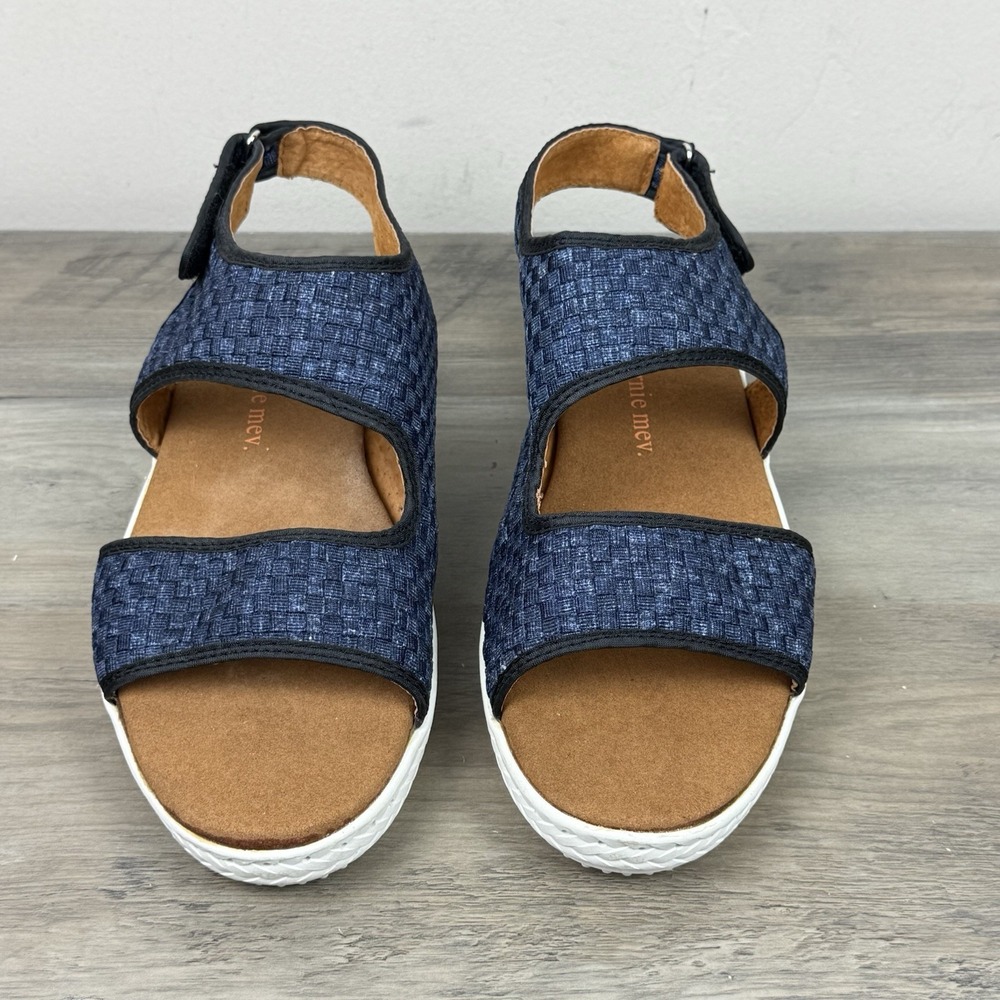 Bernie Mev Women's Lima Sandals Blue Woven Elastic Straps Size 41/9.5-10